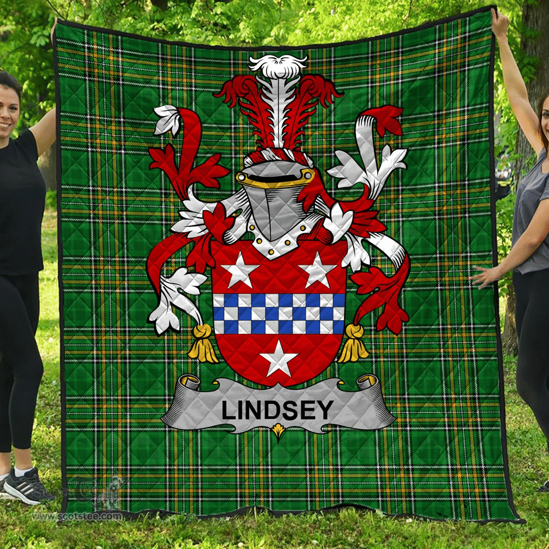 Scottish Lindsey Irish Coat of Arms Family Crest Quilt Irish National Tartan Irish County Quilts