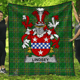 Scottish Lindsey Irish Coat of Arms Family Crest Quilt Irish National Tartan Irish County Quilts