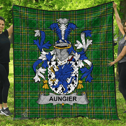 Scottish Aungier Irish Coat of Arms Family Crest Quilt Irish National Tartan Irish County Quilts