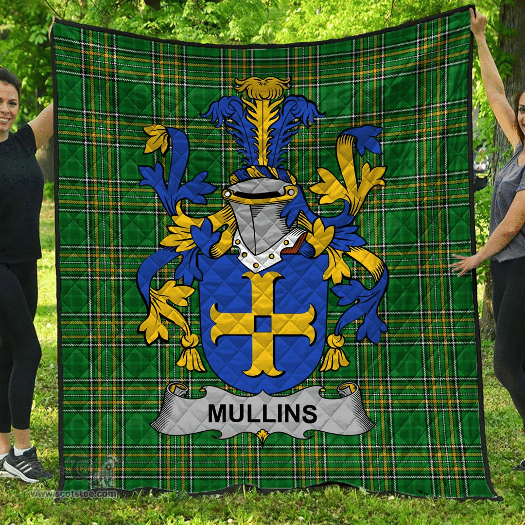 Scottish Mullins Or O'Mullins Irish Coat of Arms Family Crest Quilt Irish National Tartan Irish County Quilts