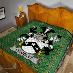 Scottish Ridgeley Irish Coat of Arms Family Crest Quilt Irish National Tartan Irish County Quilts