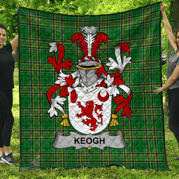 Scottish Keogh Or Mckeogh Irish Coat of Arms Family Crest Quilt Irish National Tartan Irish County Quilts