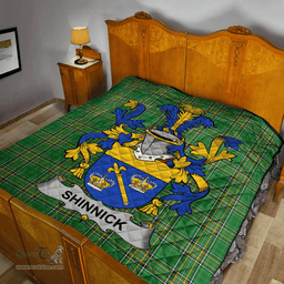 Scottish Shinnick Irish Coat of Arms Family Crest Quilt Irish National Tartan Irish County Quilts