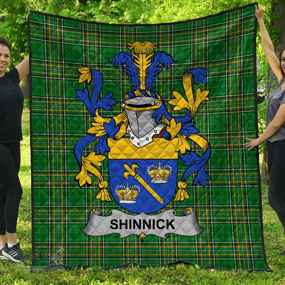 Scottish Shinnick Irish Coat of Arms Family Crest Quilt Irish National Tartan Irish County Quilts