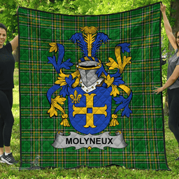 Scottish Molyneux Irish Coat of Arms Family Crest Quilt Irish National Tartan Irish County Quilts