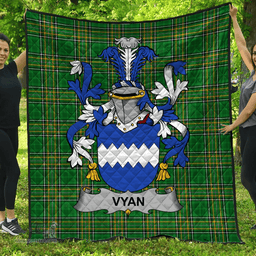 Scottish Vyan Irish Coat of Arms Family Crest Quilt Irish National Tartan Irish County Quilts