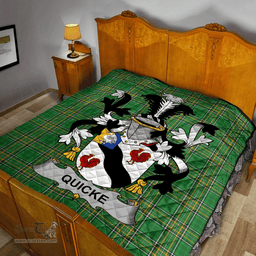 Scottish Quicke Irish Coat of Arms Family Crest Quilt Irish National Tartan Irish County Quilts