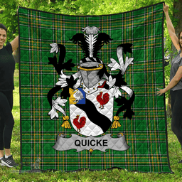 Scottish Quicke Irish Coat of Arms Family Crest Quilt Irish National Tartan Irish County Quilts