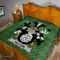 Scottish Hilton Irish Coat of Arms Family Crest Quilt Irish National Tartan Irish County Quilts