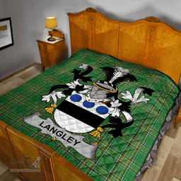 Scottish Langley Irish Coat of Arms Family Crest Quilt Irish National Tartan Irish County Quilts