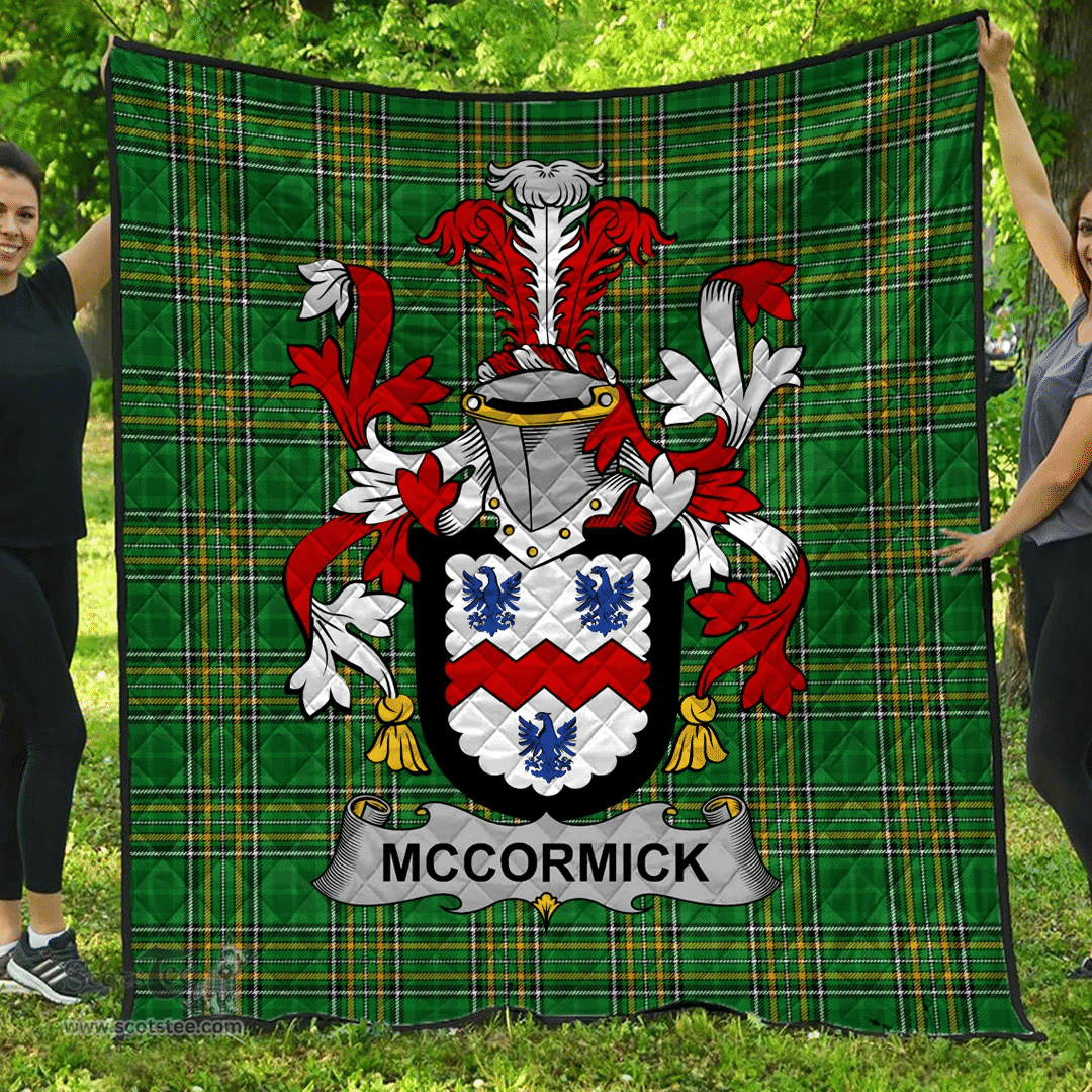 Scottish Mccormick Irish Coat of Arms Family Crest Quilt Irish National Tartan Irish County Quilts