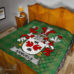 Scottish Samuels Irish Coat of Arms Family Crest Quilt Irish National Tartan Irish County Quilts