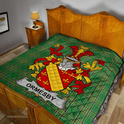 Scottish Ormesby Irish Coat of Arms Family Crest Quilt Irish National Tartan Irish County Quilts