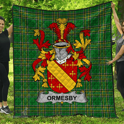 Scottish Ormesby Irish Coat of Arms Family Crest Quilt Irish National Tartan Irish County Quilts