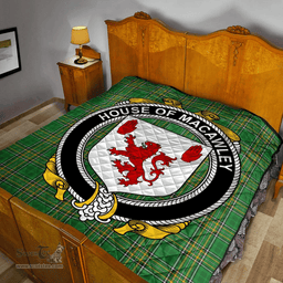 Scottish House Of Macawley Irish Coat of Arms Family Crest Quilt Irish National Tartan Irish County Quilts