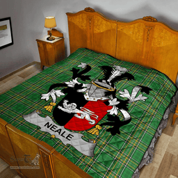 Scottish Neale Irish Coat of Arms Family Crest Quilt Irish National Tartan Irish County Quilts