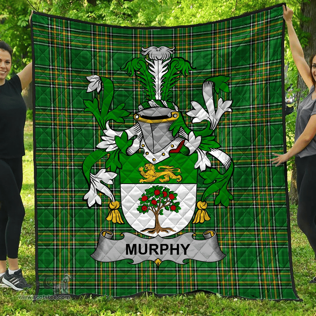 Scottish Murphy (Wexford) Irish Coat of Arms Family Crest Quilt Irish National Tartan Irish County Quilts