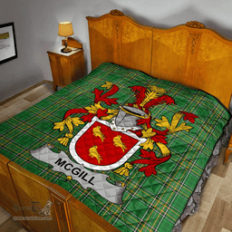 Scottish Mcgill Irish Coat of Arms Family Crest Quilt Irish National Tartan Irish County Quilts