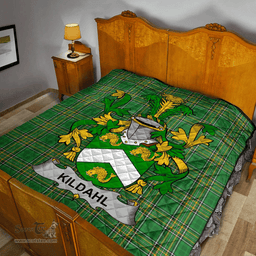 Scottish Kildahl Irish Coat of Arms Family Crest Quilt Irish National Tartan Irish County Quilts