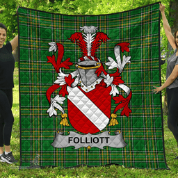 Scottish Folliott Irish Coat of Arms Family Crest Quilt Irish National Tartan Irish County Quilts
