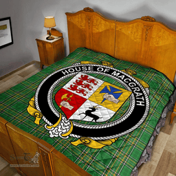 Scottish House Of Macgrath Irish Coat of Arms Family Crest Quilt Irish National Tartan Irish County Quilts