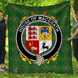 Scottish House Of Macgrath Irish Coat of Arms Family Crest Quilt Irish National Tartan Irish County Quilts