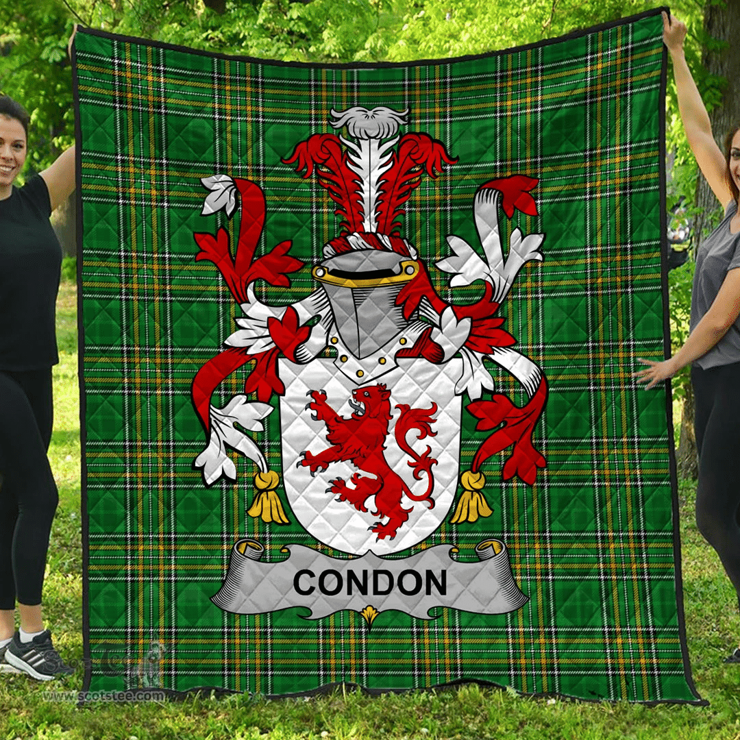 Scottish Condon Irish Coat of Arms Family Crest Quilt Irish National Tartan Irish County Quilts