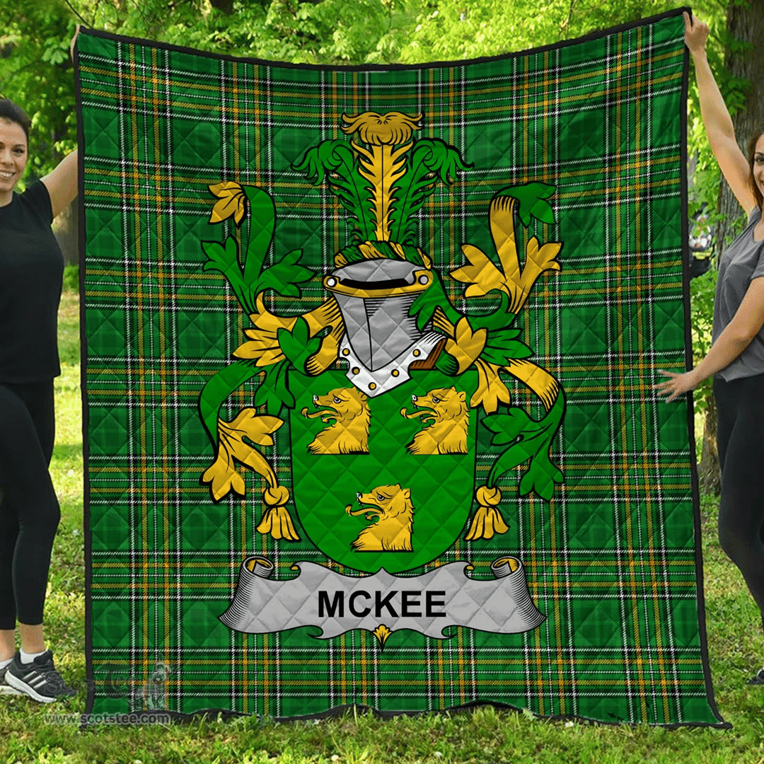 Scottish Kee Or Mckee Irish Coat of Arms Family Crest Quilt Irish National Tartan Irish County Quilts