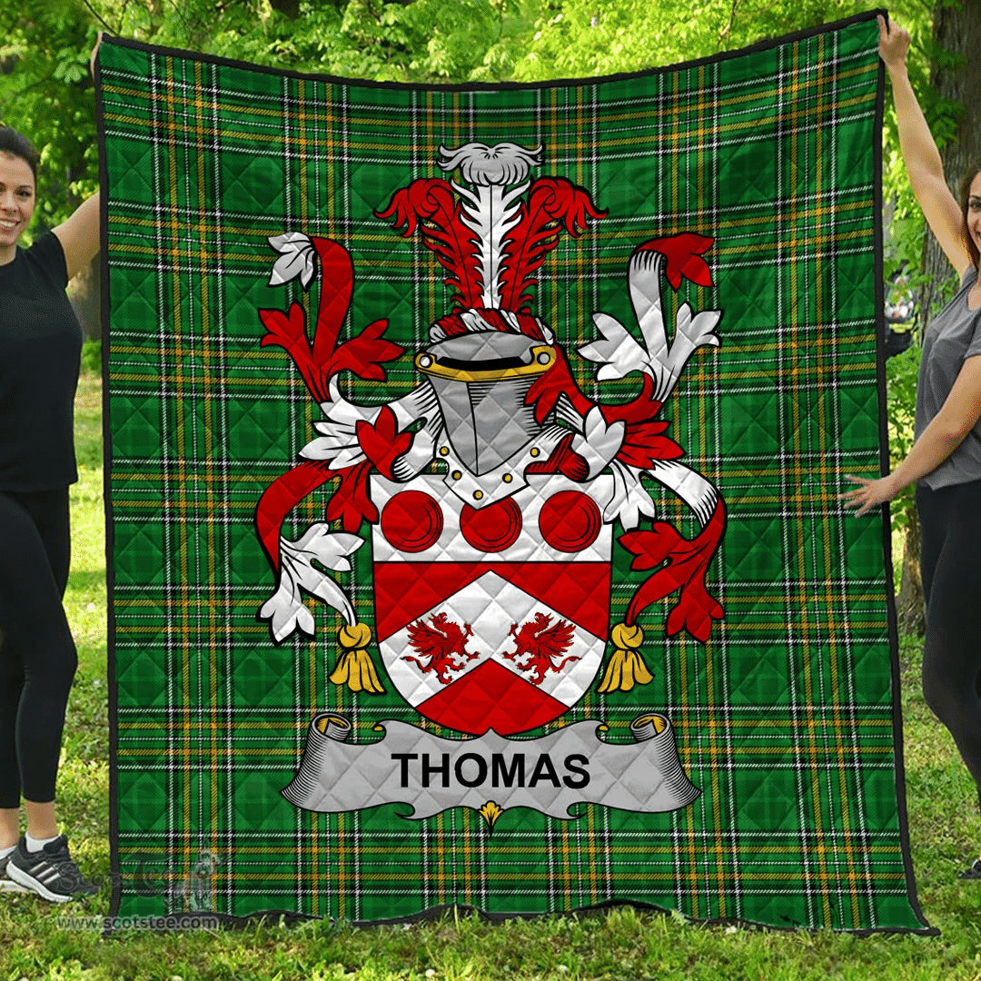 Scottish Thomas Irish Coat of Arms Family Crest Quilt Irish National Tartan Irish County Quilts