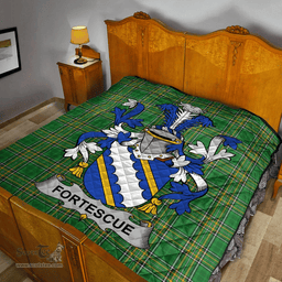 Scottish Fortescue Irish Coat of Arms Family Crest Quilt Irish National Tartan Irish County Quilts
