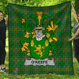 Scottish Keefe Or O'Keefe Irish Coat of Arms Family Crest Quilt Irish National Tartan Irish County Quilts