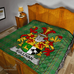 Scottish Sullivan Or O'Sullivan Irish Coat of Arms Family Crest Quilt Irish National Tartan Irish County Quilts