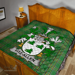 Scottish Fitz-Allen Irish Coat of Arms Family Crest Quilt Irish National Tartan Irish County Quilts