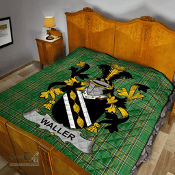 Scottish Waller Irish Coat of Arms Family Crest Quilt Irish National Tartan Irish County Quilts