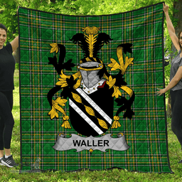 Scottish Waller Irish Coat of Arms Family Crest Quilt Irish National Tartan Irish County Quilts