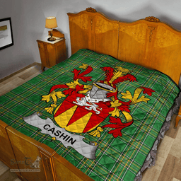 Scottish Cashin Or Mccashine Irish Coat of Arms Family Crest Quilt Irish National Tartan Irish County Quilts