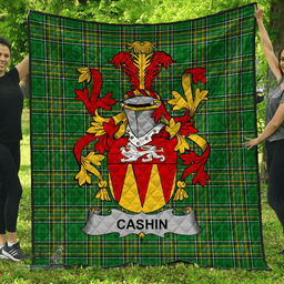 Scottish Cashin Or Mccashine Irish Coat of Arms Family Crest Quilt Irish National Tartan Irish County Quilts