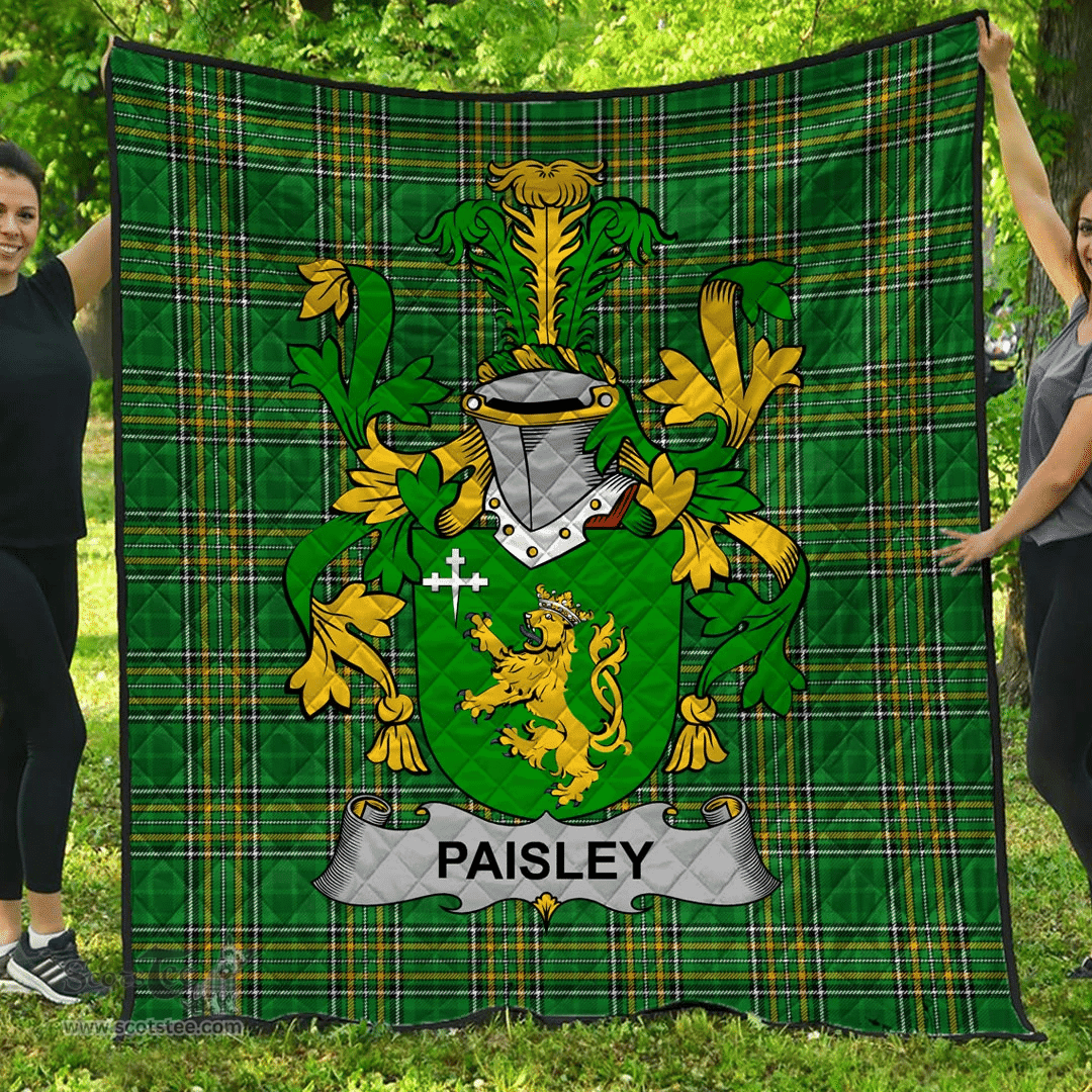 Scottish Paisley Irish Coat of Arms Family Crest Quilt Irish National Tartan Irish County Quilts