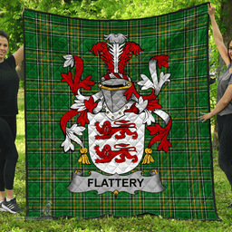 Scottish Flattery Or O'Flattery Irish Coat of Arms Family Crest Quilt Irish National Tartan Irish County Quilts