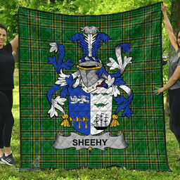 Scottish Sheehy Or Mcsheehy Irish Coat of Arms Family Crest Quilt Irish National Tartan Irish County Quilts