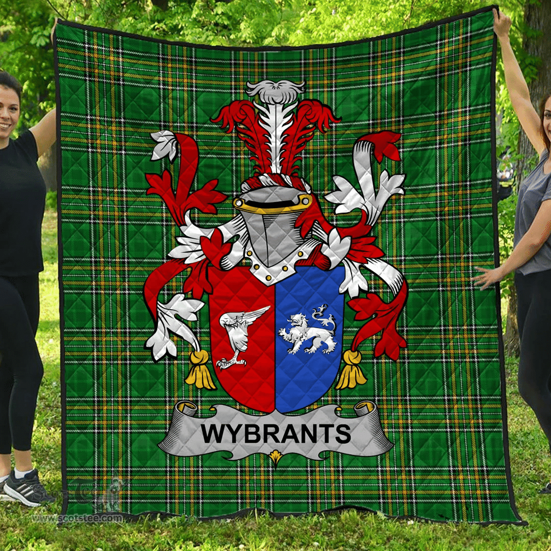 Scottish Wybrants Irish Coat of Arms Family Crest Quilt Irish National Tartan Irish County Quilts