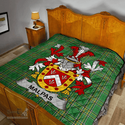 Scottish Malpas Irish Coat of Arms Family Crest Quilt Irish National Tartan Irish County Quilts