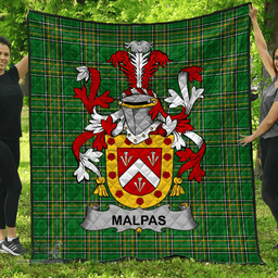 Scottish Malpas Irish Coat of Arms Family Crest Quilt Irish National Tartan Irish County Quilts