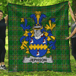 Scottish Jephson Irish Coat of Arms Family Crest Quilt Irish National Tartan Irish County Quilts
