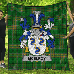 Scottish Mcelroy Or Gilroy Irish Coat of Arms Family Crest Quilt Irish National Tartan Irish County Quilts
