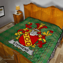 Scottish Stephens Irish Coat of Arms Family Crest Quilt Irish National Tartan Irish County Quilts