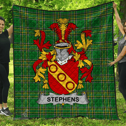 Scottish Stephens Irish Coat of Arms Family Crest Quilt Irish National Tartan Irish County Quilts