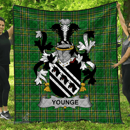 Scottish Younge Irish Coat of Arms Family Crest Quilt Irish National Tartan Irish County Quilts