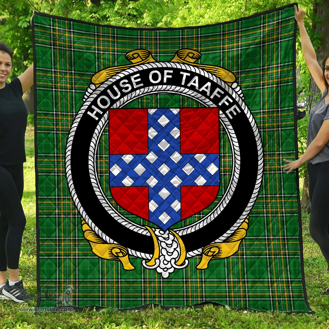 Scottish House Of Taaffe Irish Coat of Arms Family Crest Quilt Irish National Tartan Irish County Quilts