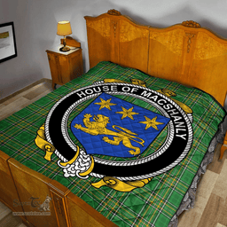 Scottish House Of Macshanly Irish Coat of Arms Family Crest Quilt Irish National Tartan Irish County Quilts
